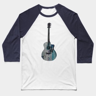 Colour Acoustic Guitar Baseball T-Shirt